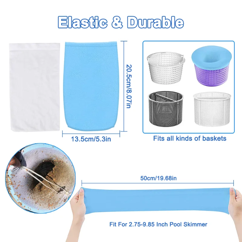 5/10/20/30 pz piscina Skimmer calzini filtri stoccaggio Skimmer pulizia riutilizzabile Nylon accessori per piscine per cestini Skimmer
