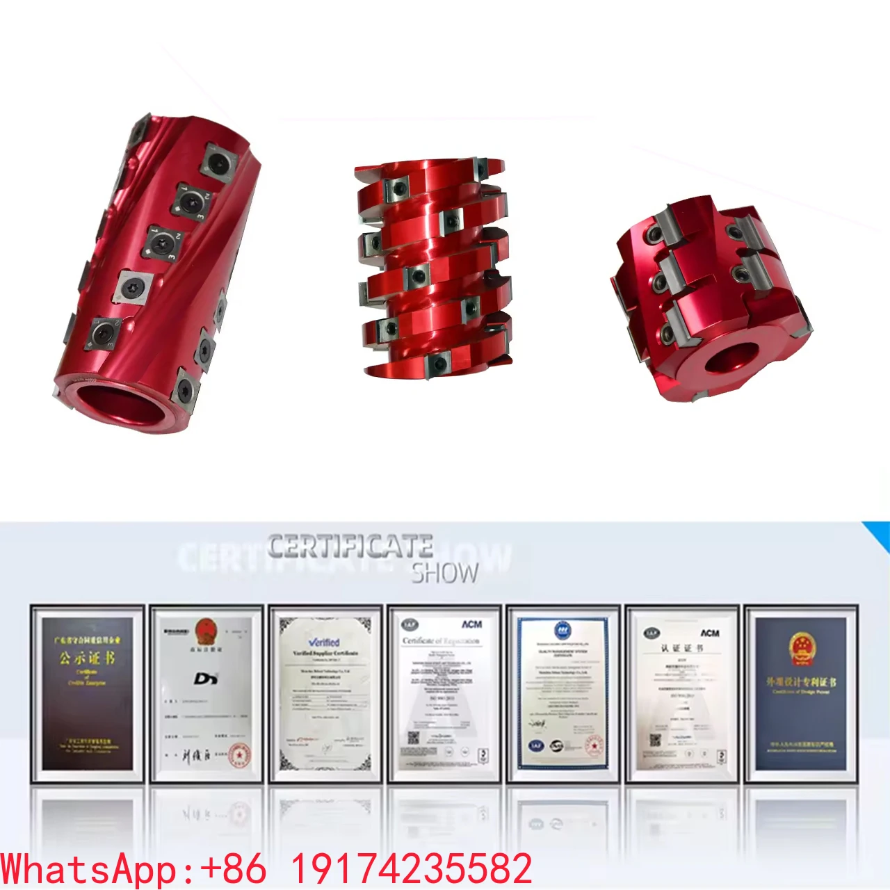 

Dehuai Woodworking Tool Spiral Cutter Head With Carbide Insert Blade Customized Helical Cutterhead for Wood