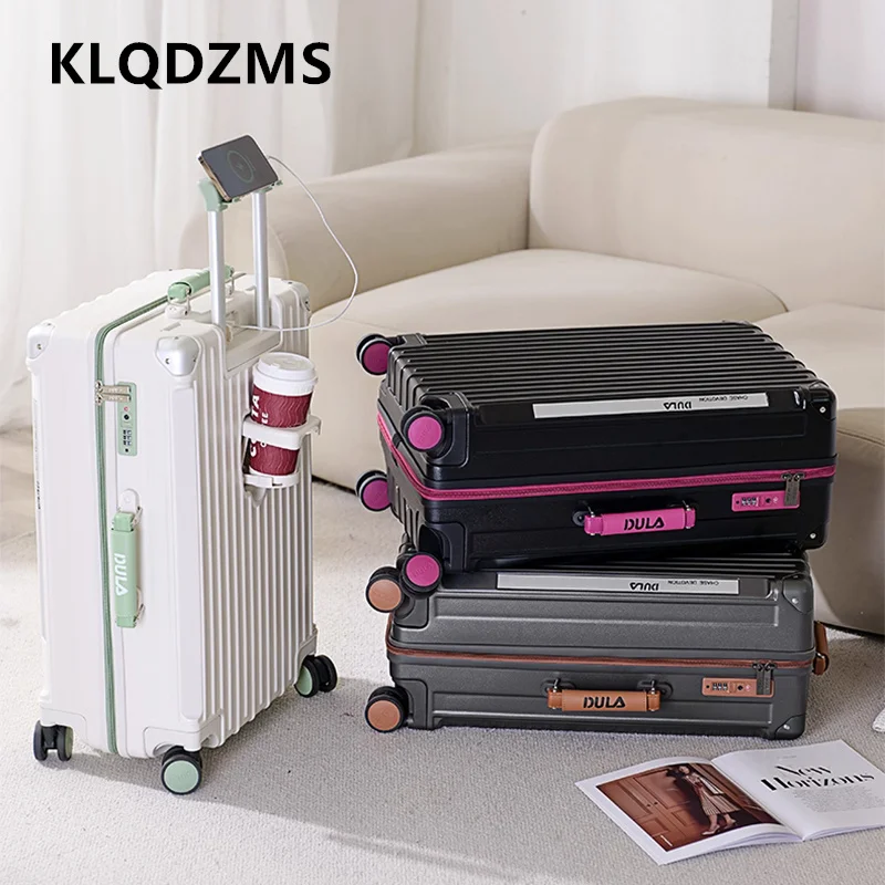 

KLQDZMS Чемодан 20 дюймов 24 дюйма 26 дюймов 29 дюймов Многофункциональный посадочный чемодан для ПК на молнии Чемодан на колесиках Чемодан с зарядкой через USB