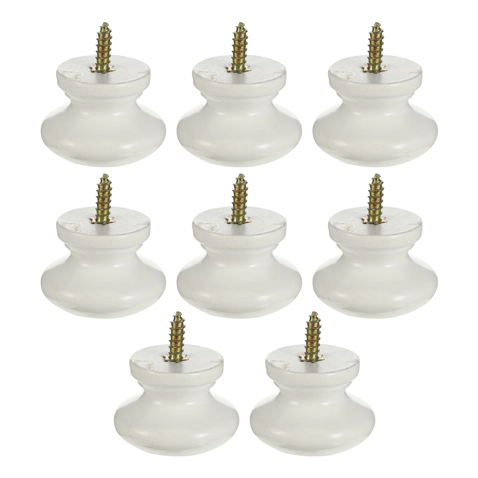 8 Pcs Self Tapping Drawer Knob Nursery Handles Kitchen Cabinet Round Knobs Brown