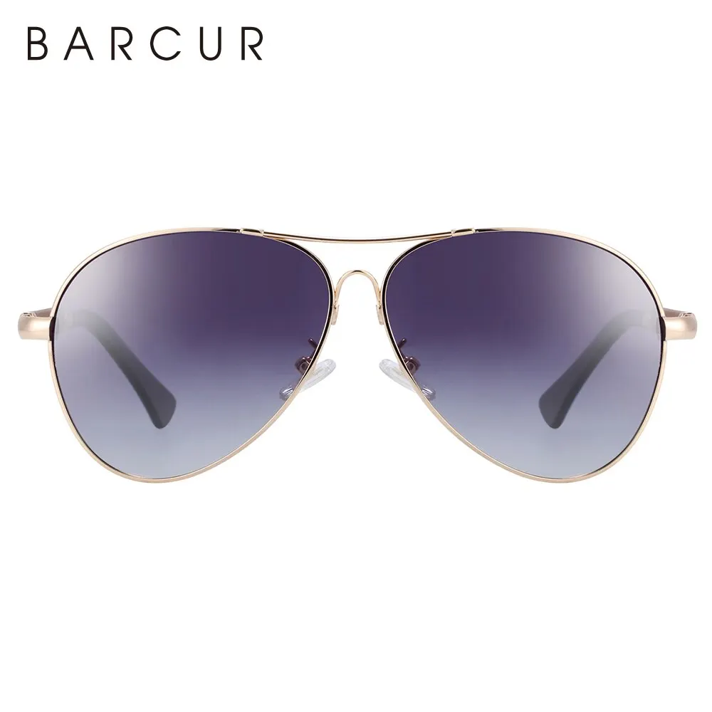 BARCUR Design Memery Frame Sunglasses Polarized For Men Sun Glasses Women Pilot Gradient Lens Eyewear Mirror Shades