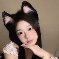 Cute Plush Simulation Cat Ears Hair Band Lace Fabric Cos Animal Ears Headwear Black Lolita Hair Accessories Holiday Party Props