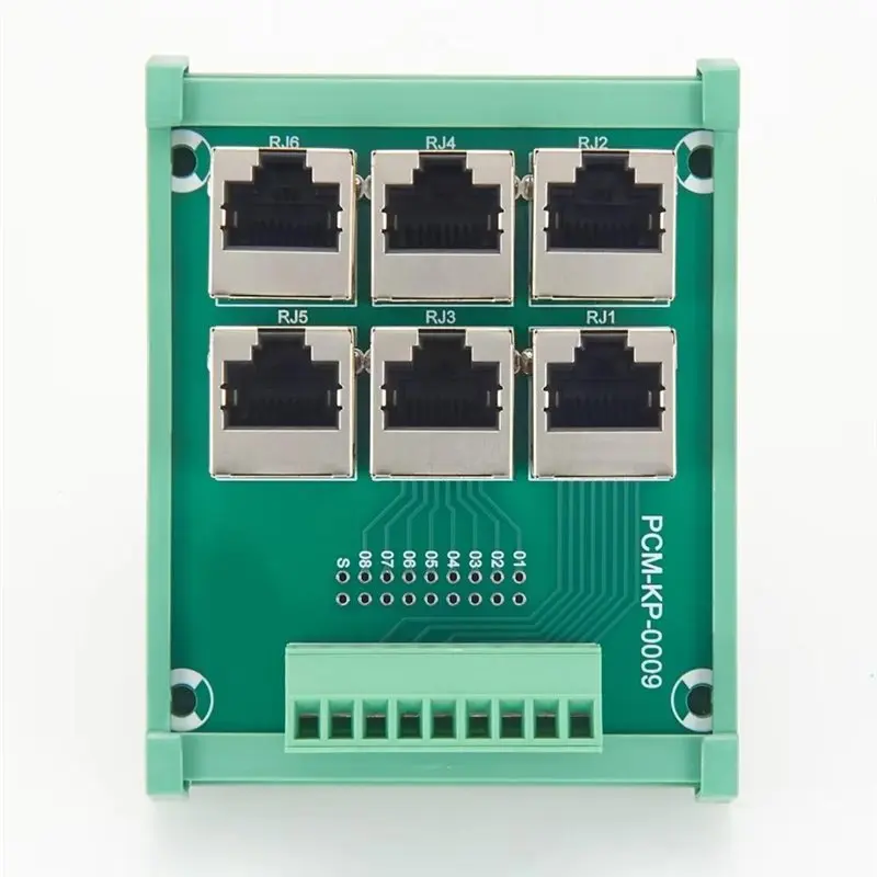 AC88-RJ45 To Terminal Block 6 Way Adapter For DIN Rail Ethernet Network Breakout Board In For Industrial Automation PLC Control