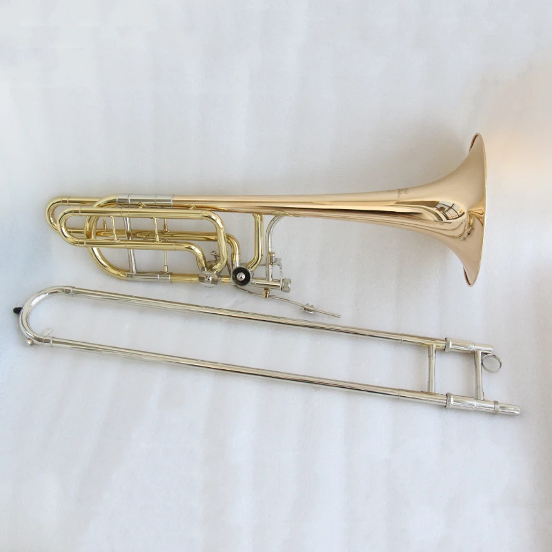 

High grade trombone instrument for sale Bb/F/G/D gold copper bell bass trombone