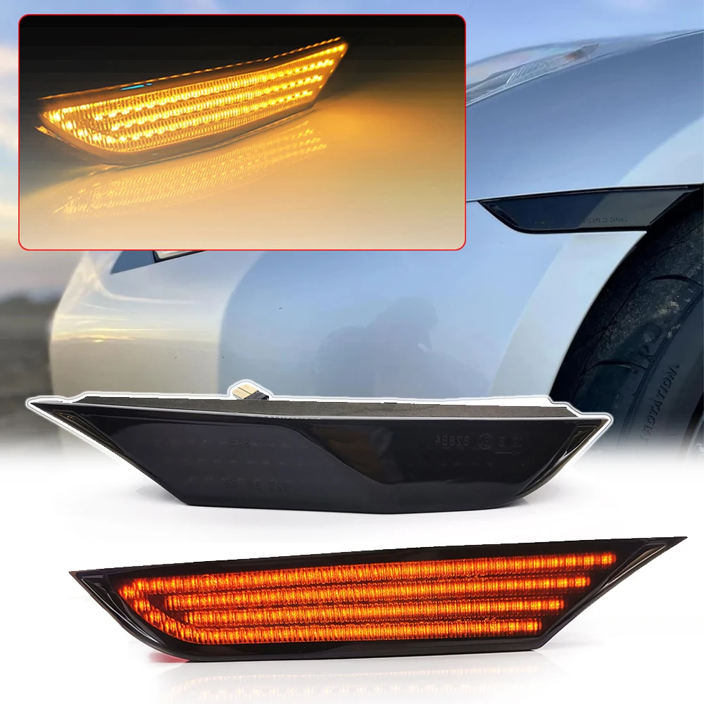 For Nissan GTR R35 Coupe GT-R Nismo V6 LED Chasing Amber Front Fender Side Marker Light OEM#26180-62B0A Auto Assembly Parts