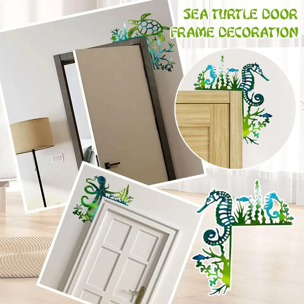 

Ocean Turtle Metal Door Frame Decoration Seahorse Natural Anti-corrosion Moisture-proof Handmade Material Decor Home O7D7