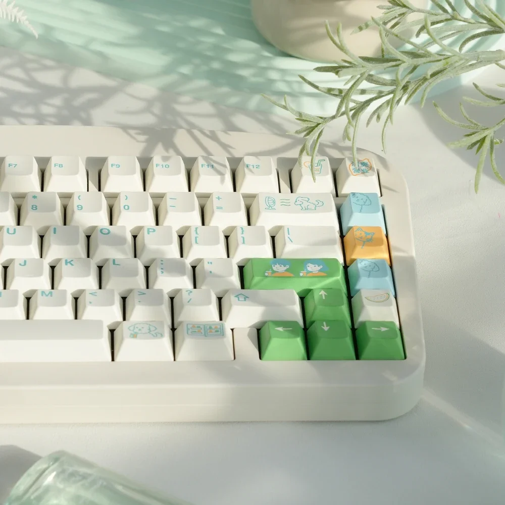 

Original Keycap Refreshing Business PBT Thickened Enrong 1.7mm Hot Sublimation Milk White Customized Mechanical Keyboard