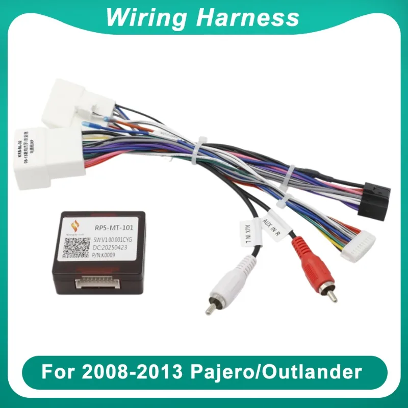 For Mitsubishi Pajero Outlander 2008-2013 Car Radio Wiring Harness Android Stereo Power Cable Adapter