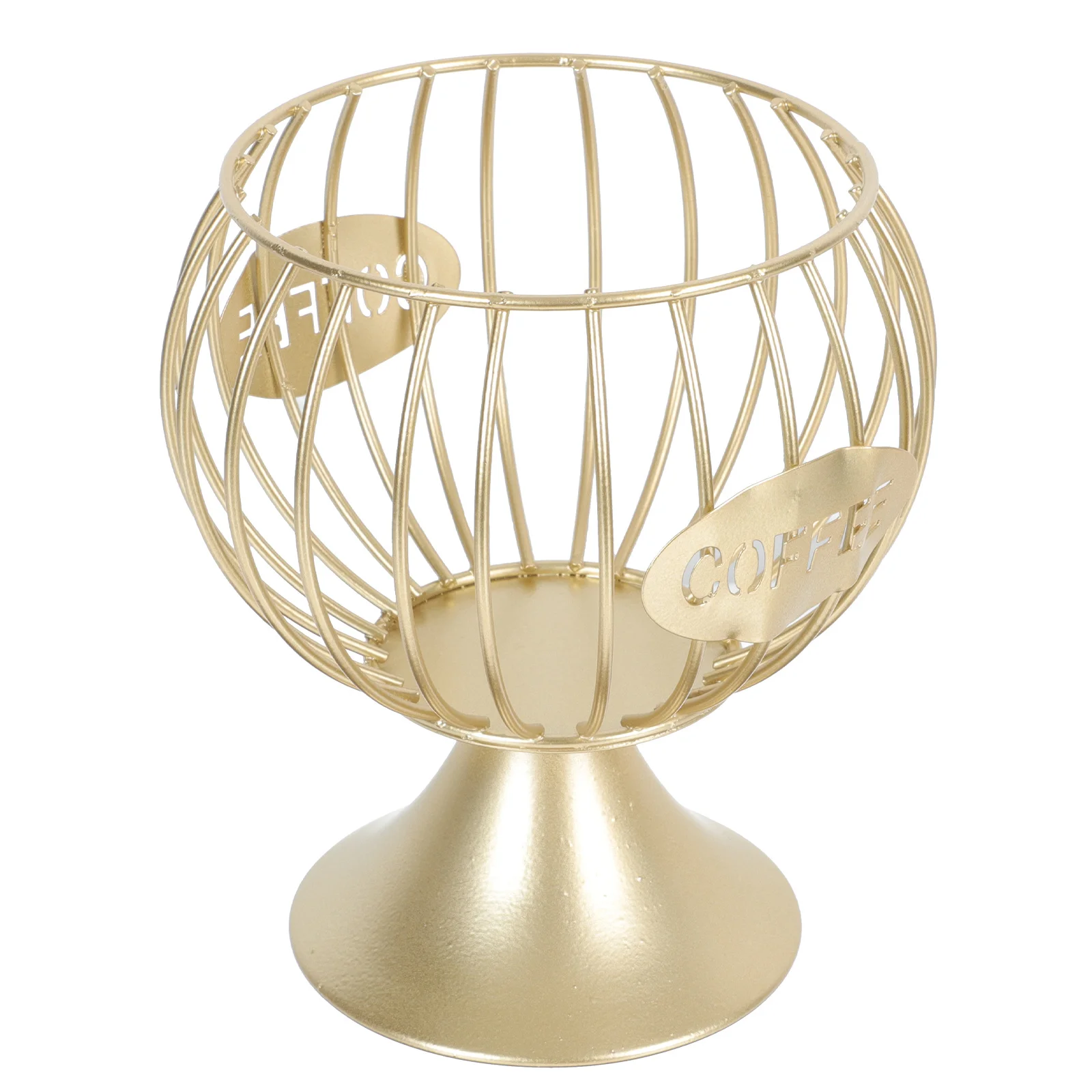 

1Pcs Iron Fruit Storage Basket Golden Coffee Organizer Large Capacity Storage Holder Kitchen Home