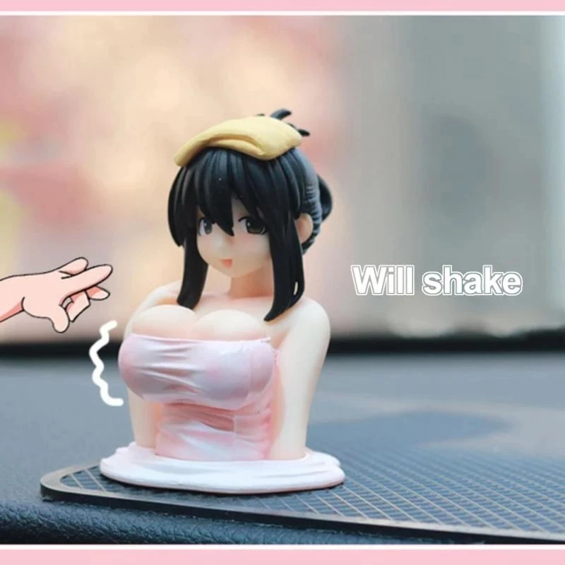 5.5cm Anime Chest Shaking Kanako Kawaii Action Figure Sexy Girl Pvc Collection Model Doll Toys For Car Computer Case Ornament