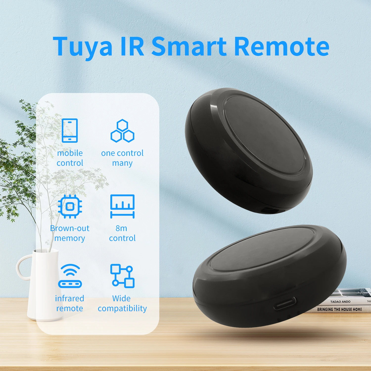 YFK Tuya WiFi IR Controller Smart Devices Voice Control Smart Home Control Panel Residential Automation Compatible Alexa