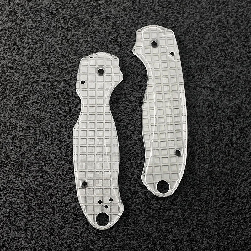 1 Pair Transparent Acrylic Fold Knife Handle Scale Patches For Spyderco Paramilitary3 Para3 C223 Knives DIY Make Accessory Part