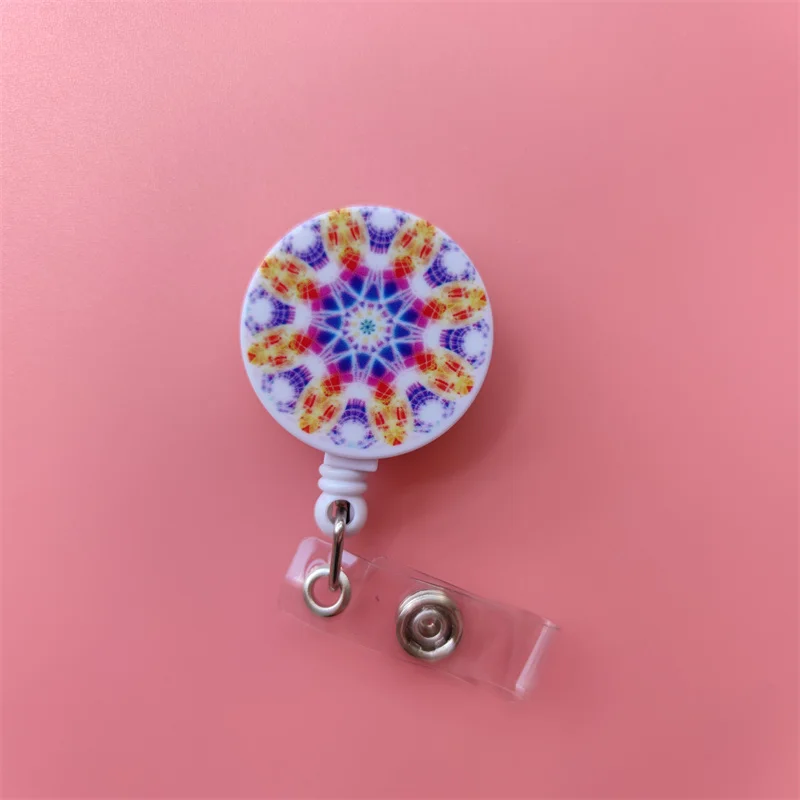 Mandala Ausziehbarer Kartenhalter mit Schnalle für Damen, Geschäfts-Ausweisklammer, Kartenhalter für Mädchen, Ärzte, Krankenschwestern, Ausweishalter – Detail 34