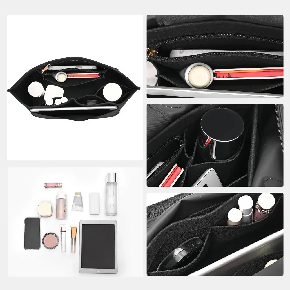 Universelles Organizer-Einlegefutter für Handtaschen - Gepolsterte Filz-Einlage für Tragetaschen, Reiseaufbewahrung & Innenraumschutz – Detail 3