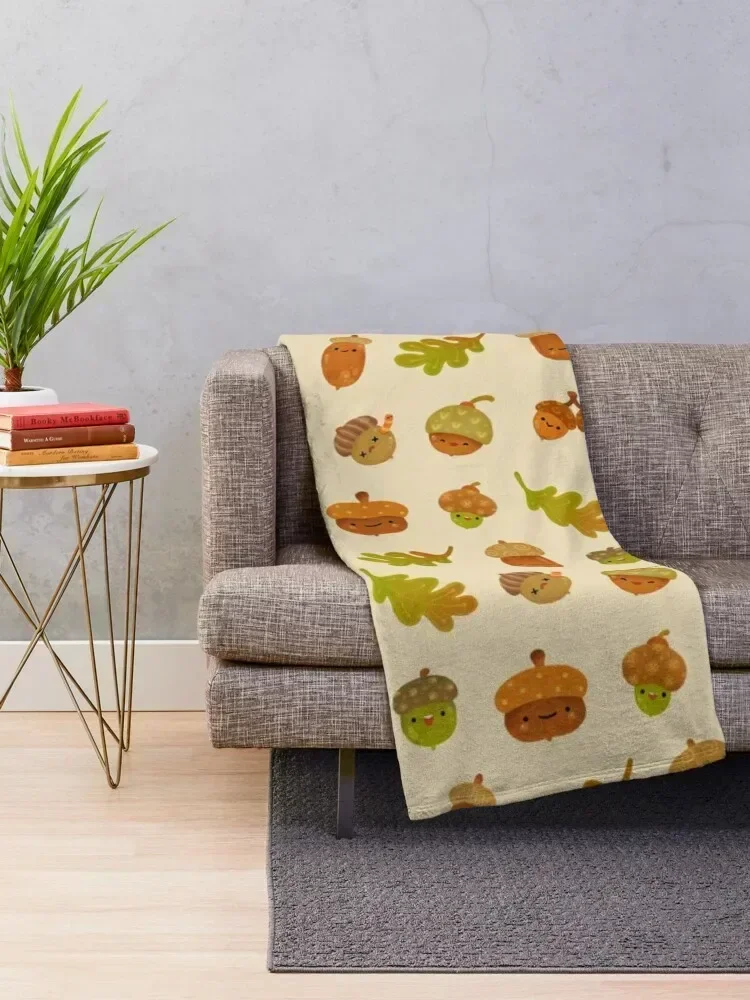 Acorns Throw Blanket Multi-Purpose Flannel Fabric Blankets