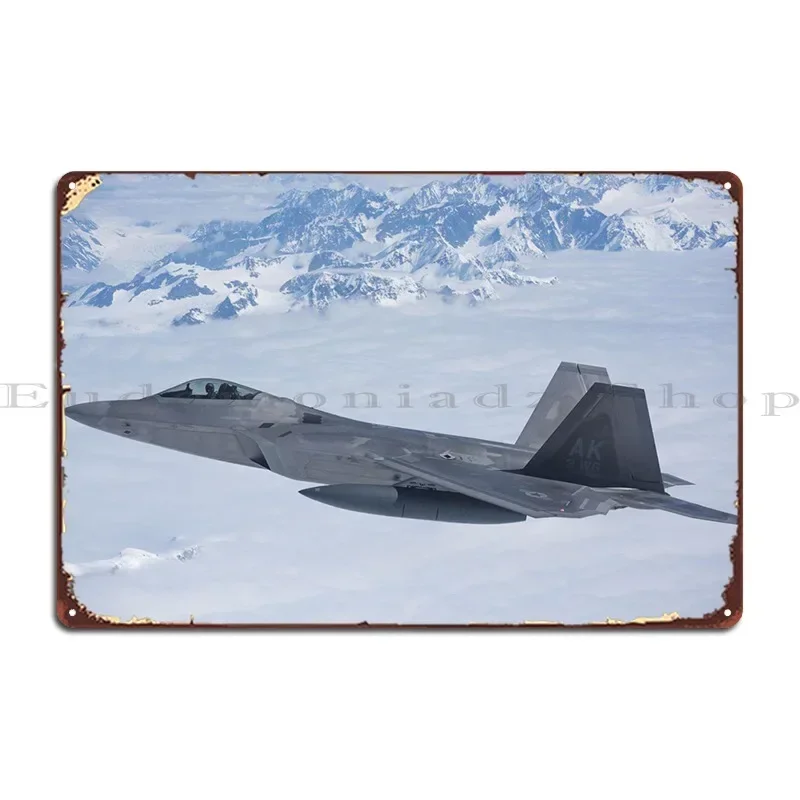 F22 Raptor In Alaska Metal Sign Rusty Home Club Iron Club Tin Sign Poster