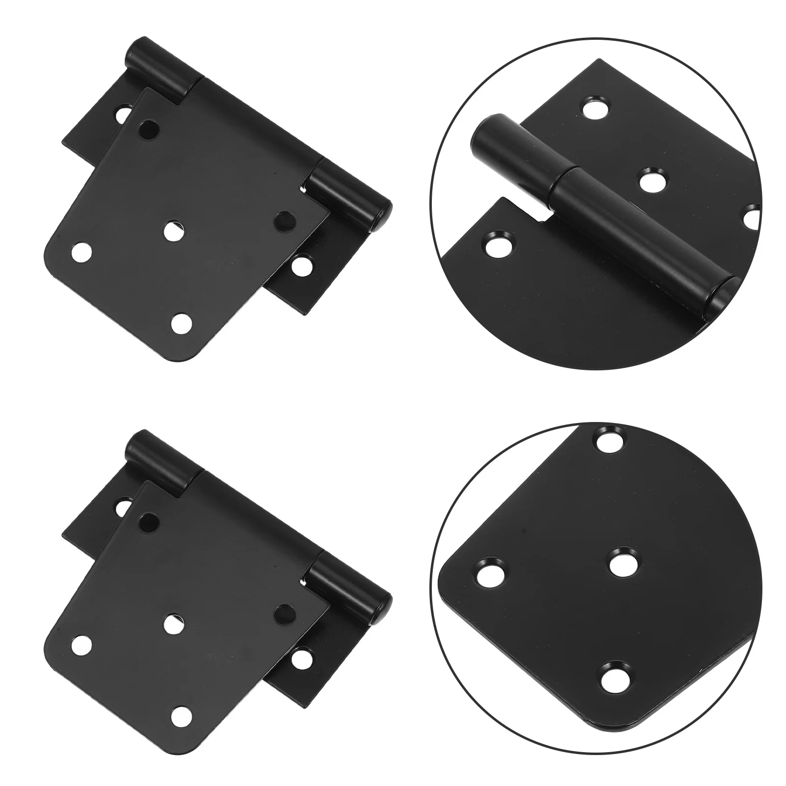 

2Pcs Heavy Duty Gate Hinges Black Iron Door Hinges for Farm Barn Wood Gate Shed Rustproof Self Closing Hardware