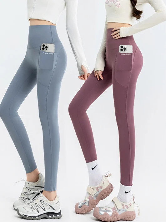 

Брюки для йоги с высокой талией и двойной коровкой, узкие велосипедные брюки из коровьей кожи, носимые леггинсы для улицы, длина с девятью точками, сложенная ткань