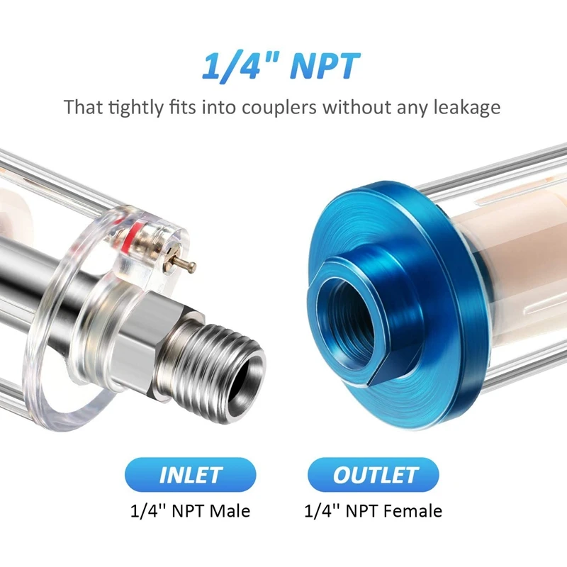1/4'' NPT Air Compressor Oil Water Separator Spray Paint Gun Oil Water Separation Mini Filter Pneumatic Parts For Compressor