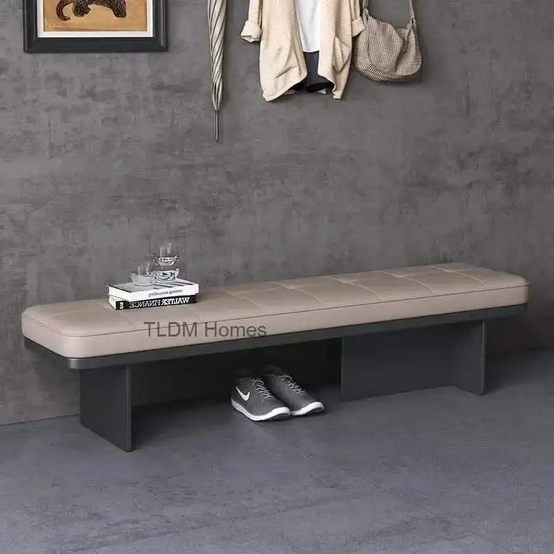 

Luxury Stainless Steel Shoe Changing Stool Living Room Furniture Dining Sofa Stool Italian Bench Bedroom Bedside Stool j