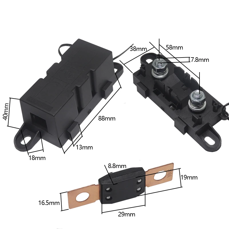 【1PCS】 ANM-H3 MEGA Auto Fuse Holder Bolt-on blade fuse holder Flat Type 30A50A 60A 70A 80A 100A 125A 175A 200A 225A -500A