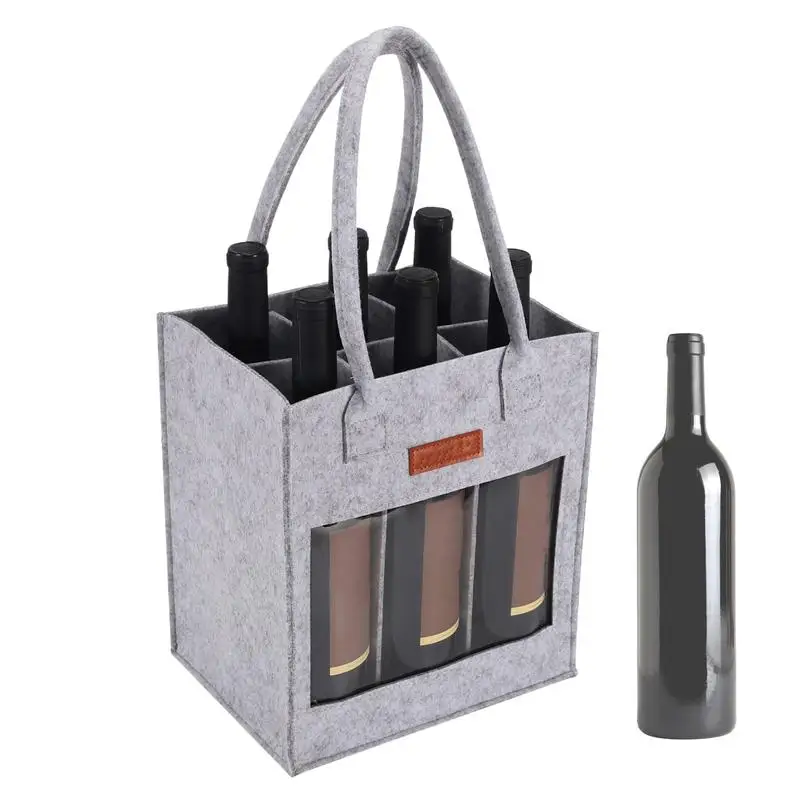 Wine Tote Bag 6-Bottle Red Wine Insulated Tote Bottle Wine Carrier Bag Padded Wine Cooler Gift For Wine Lovers Wedding Gifts