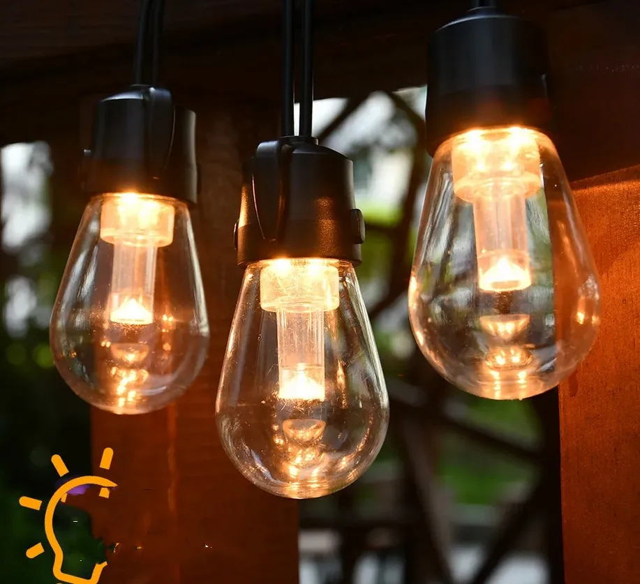 Outdoor S14 LED String Light Bulbs E27 Shatterproof Retro Street Garland Connectable Waterproof LED String Lights