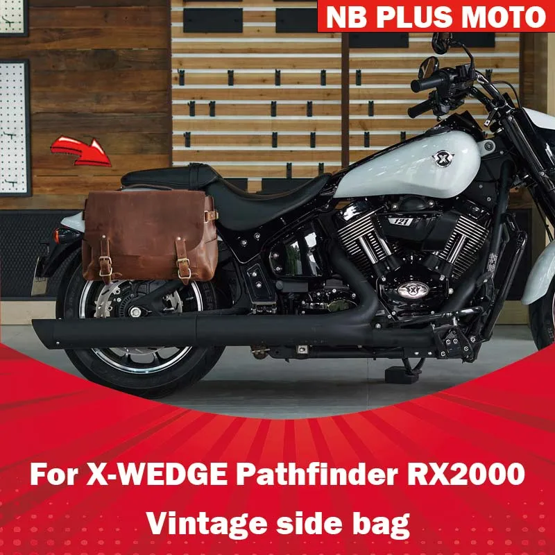 【Premium】For X-WEDGE Pathfinder RX2000 side bag retro cowhide bag modification accessories rear seat side hanging tail bag