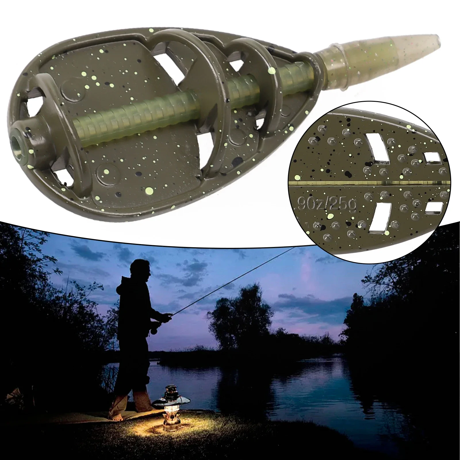 

25/35/45g Carp Fishing Inline Flat Method Feeder Portable Inline Method Carp Fishing Bait Basket Feeders Tackle-Accessories