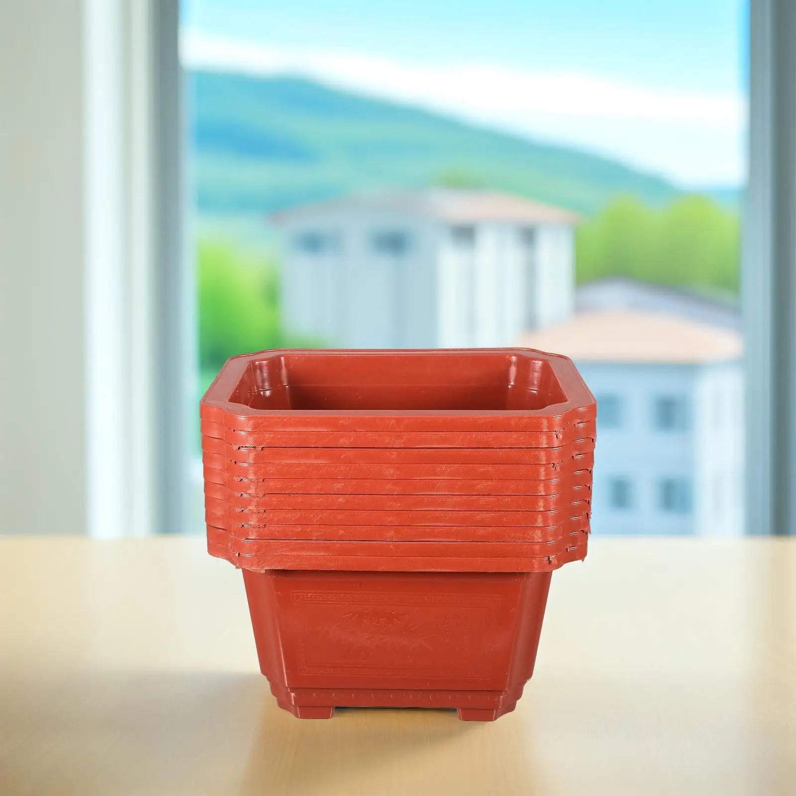 

10 Pcs Thickened Fruit Tree Flower Pot Rectangular Plastic Bonsai Large Lightweight Practical Gardening