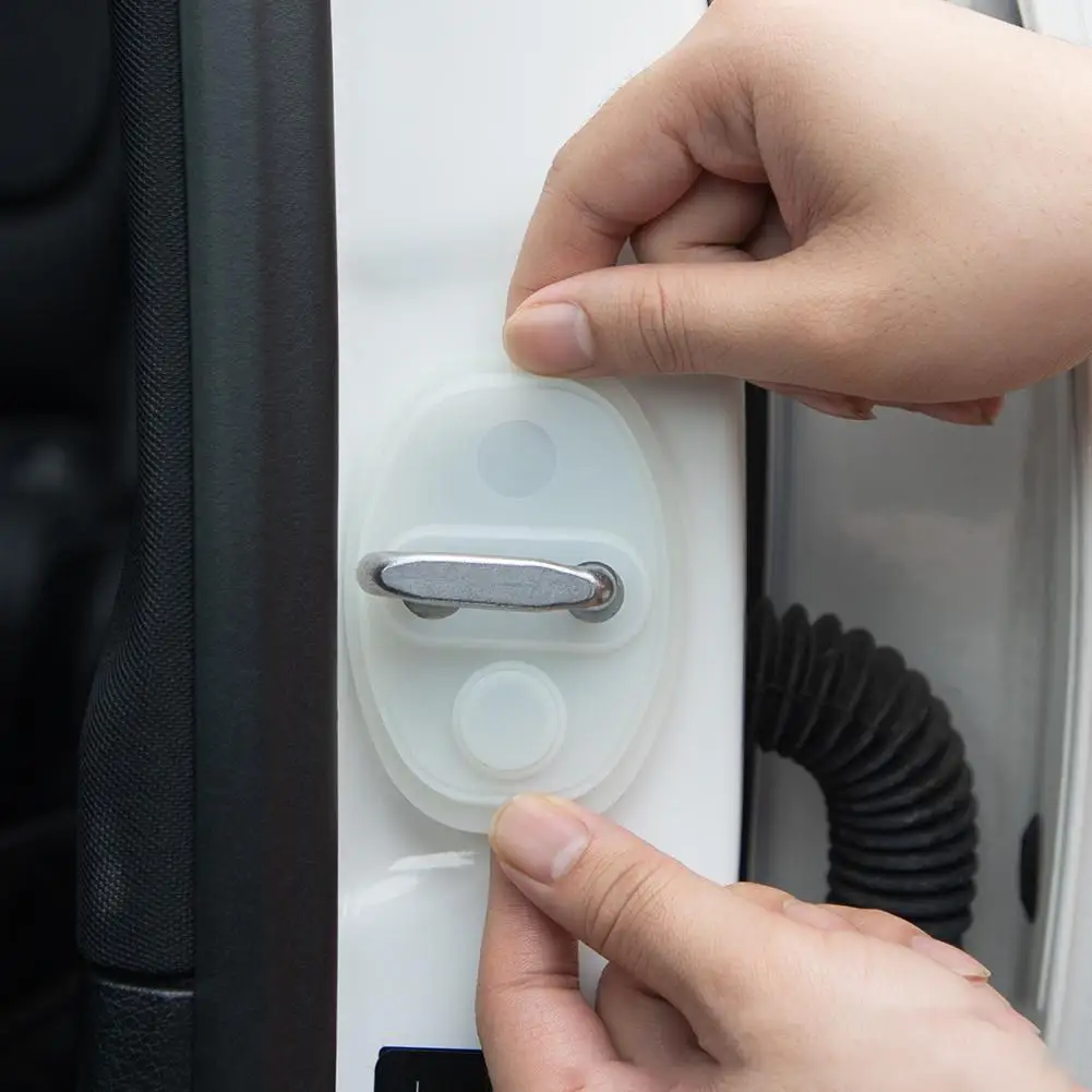 

Защитный чехол с пряжкой для дверного замка автомобиля, силиконовый светящийся амортизатор, бесшумная абсорбция, эластичная буферная подушка для предотвращения столкновений, O8V1