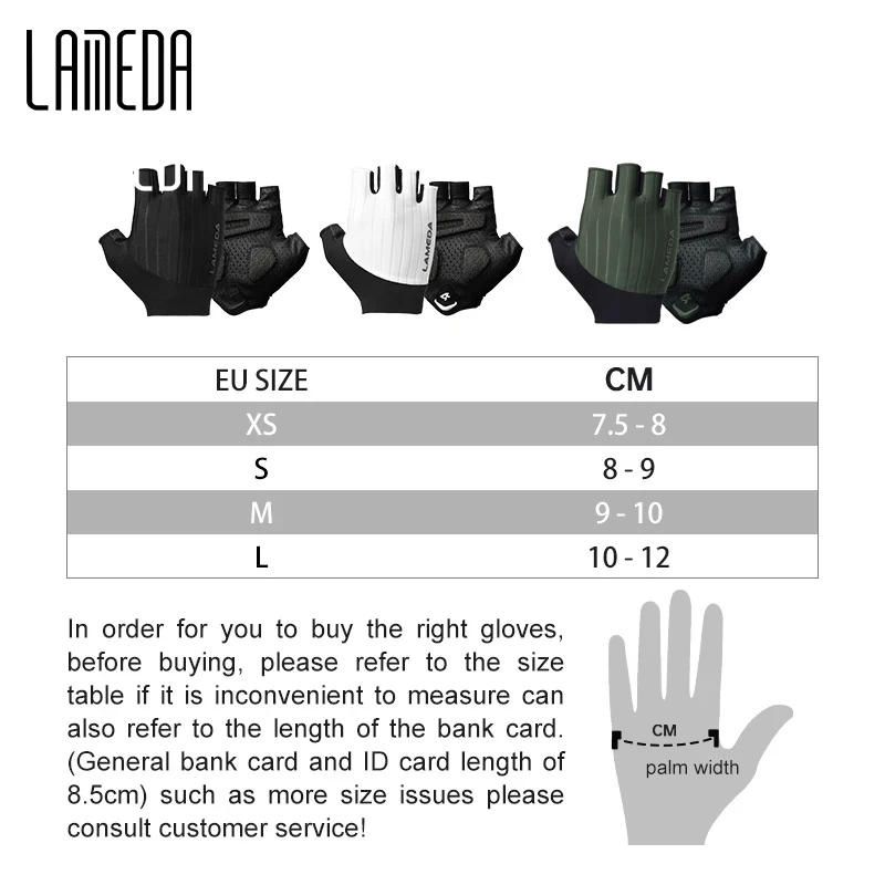 Lameda Bicycle Gloves Half Finger High Elasticity Men\'s Cycling Gloves Anti-slip Summer Gloves Shock-absorbing Bike Accessories