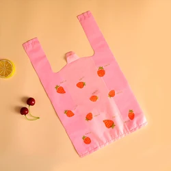 50pcsFolding Shopping Bag Storage Bag Strawberry Handbags Tote Bag Waterproof Eco-Friendly Tote Pouch Women Organizers