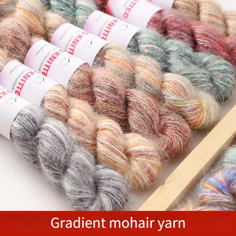 250g/set Gradient Mohair Yarn for Hand Knitting Crochet Sweater Scarf Hats Coats Vest Diy Fluffy Soft Comfortable Warm Thread