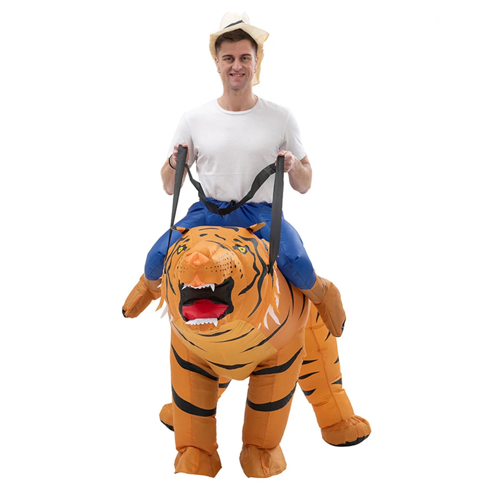 JYZCOS Tiger Inflatable Costume Adult Animal Cosplay Suit Carnival Party Role Play Disfraz Half Body Walking Mascot Dress