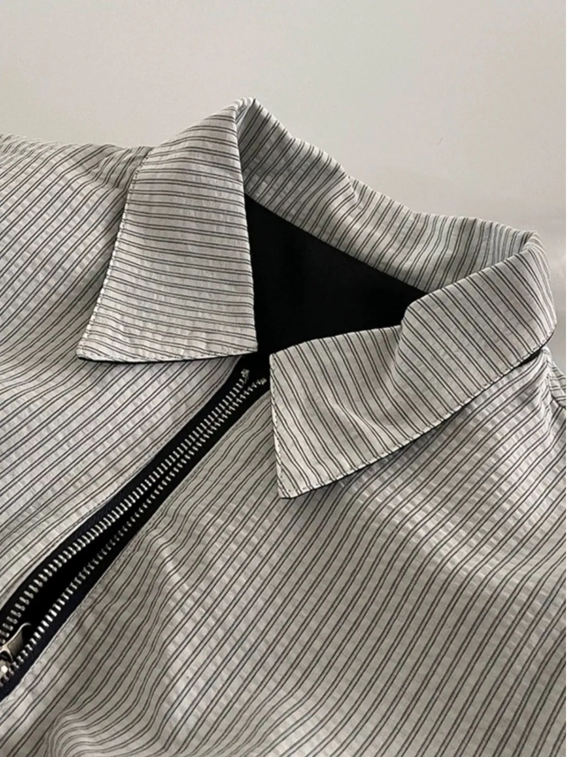 

Весенне-осенний корейский джет в полоску, мужской длинный све, повседневная базовая верхняя одежда, топ из полиэфирного волокна, износостойкий