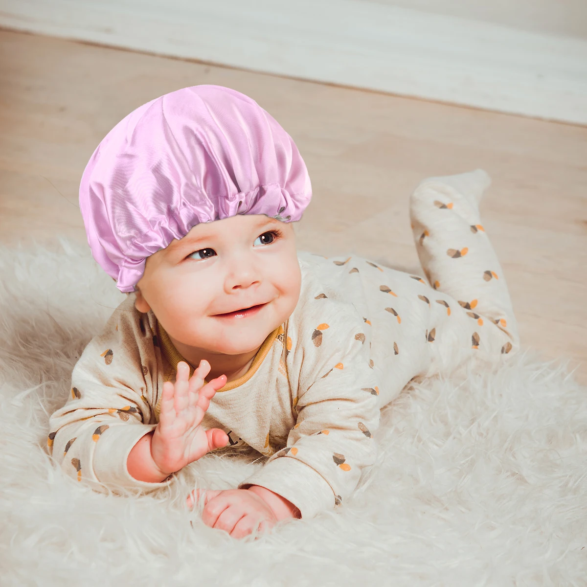 

3Pcs Kids Sleeping Hat Elastic Satin Adjustable for Children 2-7 Years Breathable Lightweight Hair Protection Yellow