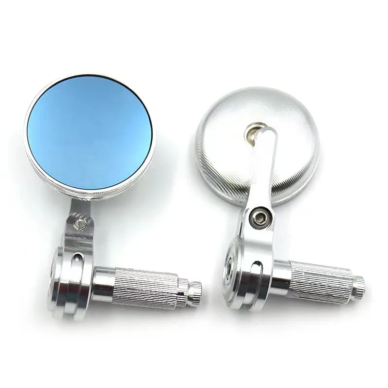 Universal For Motorcycle Scooter CNC Retro Cafe Racer Round Mirror Handlebar Side Mirrors Rearview Mirror