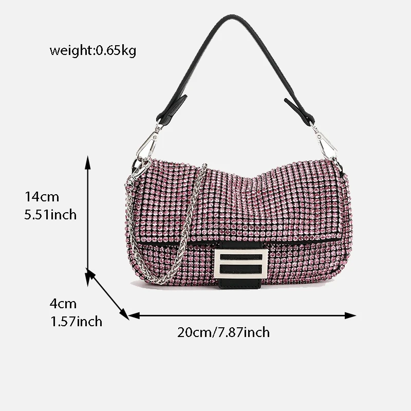 Stylish and Elegant Evening Bags for Women Luxury Designer Fake Diamond Shoulder Crossbody Bags and Purse Sparkling Diamond Bag