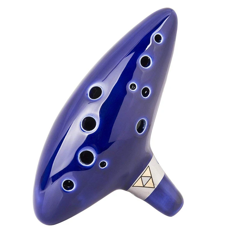 

Customized 12 Holes Blue Ceramic Ocarina Musical Instrument Alto C Mediant Tone Ceramic Ocarina in Bulk