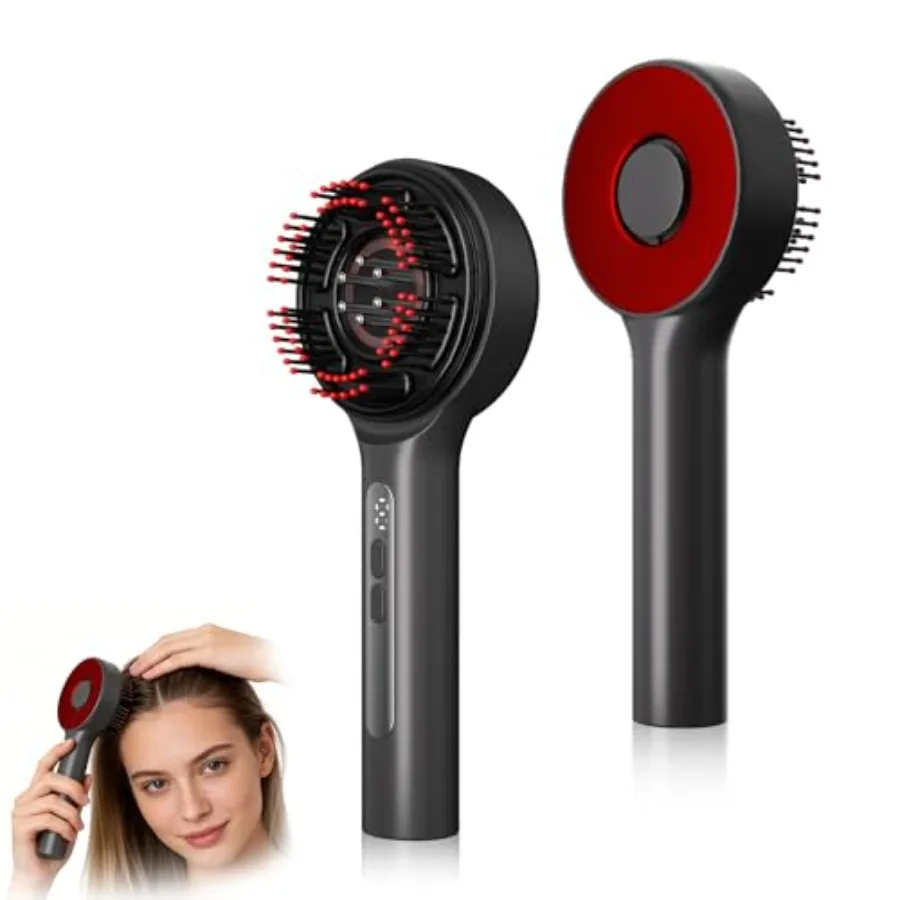 

Electric Scalp Massager with 3-in-1 Hair Oil Applicator, Cordless IPX7 Waterproof Head Massager in Black, Portable Scalp Brush