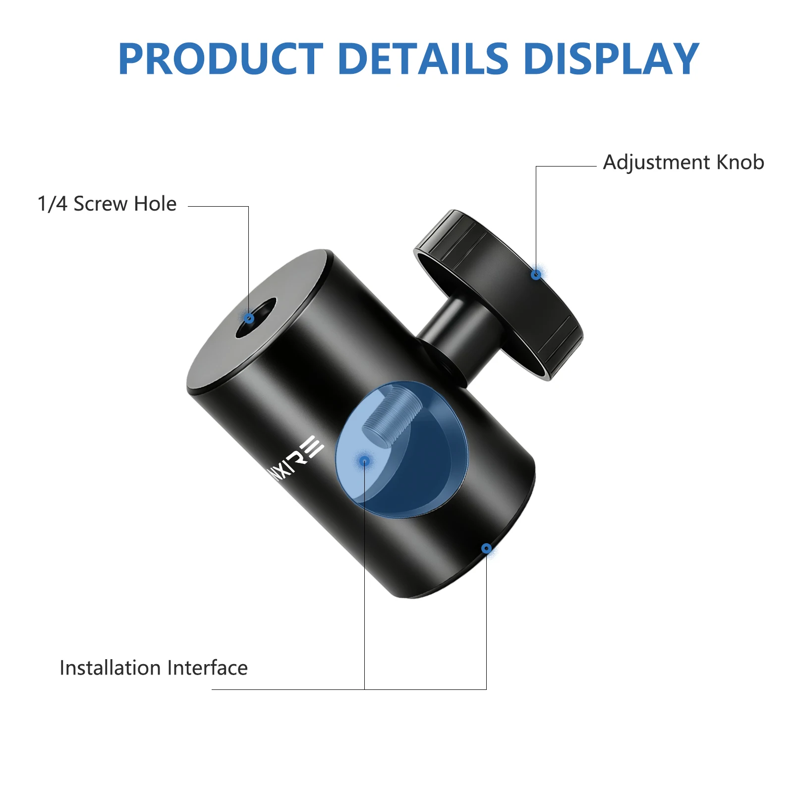 Lanxire 16mm Light Stand Tip Adapter, Rapid 1/4 Female Thread Converter for Tripod Monopod Studio Monitor Stand Camera Mount