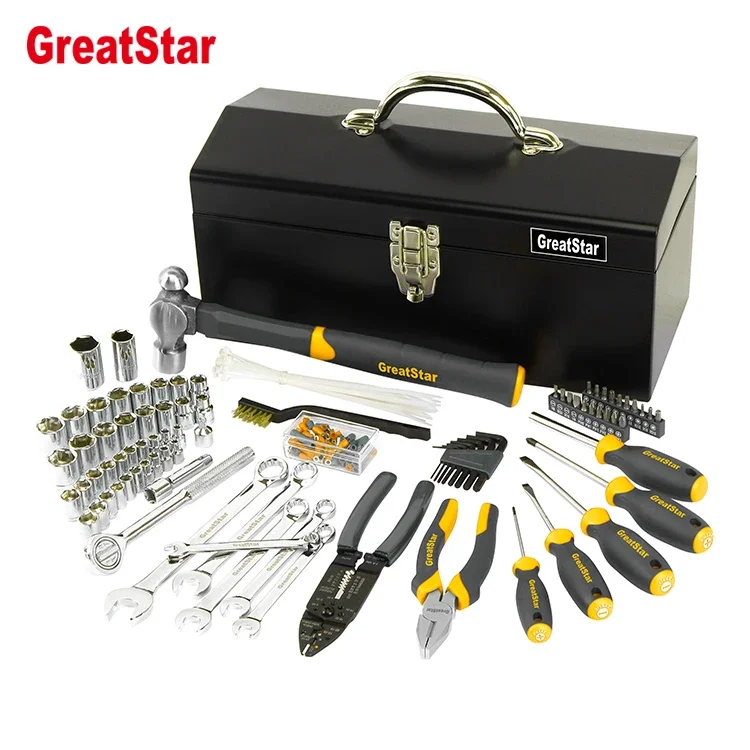 160 PC auto repair automotive Tool Sets Hand Metal File 1-Drawer Heavy Duty Metal Box Tool bag Mechanical Tools Kit set