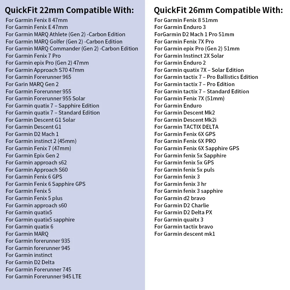 Correa de reloj QuickFit 22mm 26mm Fenix8 para Garmin Fenix E 8 47mm 51mm 7 7X 6 6X/Epix Pro/Enduro 3 pulsera de silicona de dos tonos