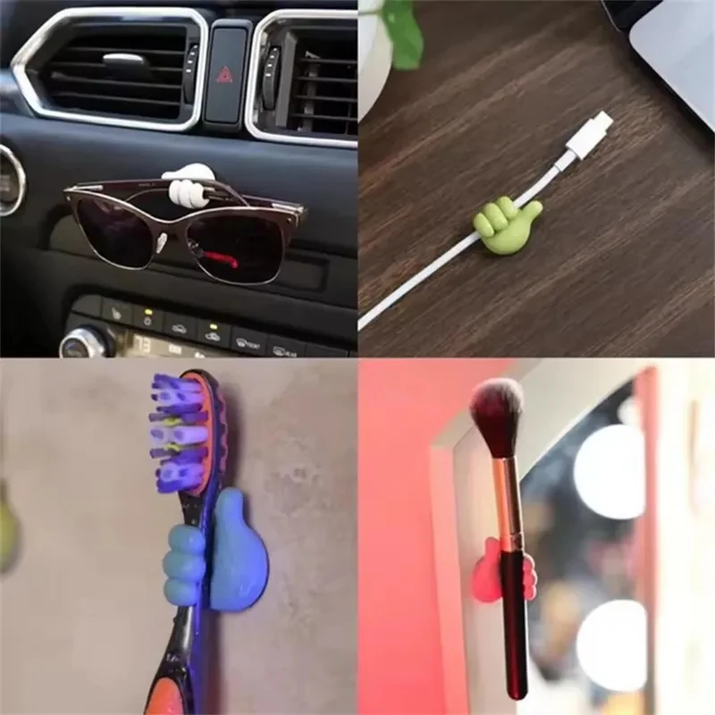5/10/15pcs Thumb Hook Cable Holder Clips Wire Wall Hook Hanger Storage Cable Organizer For Earphone Line Mouse Wire