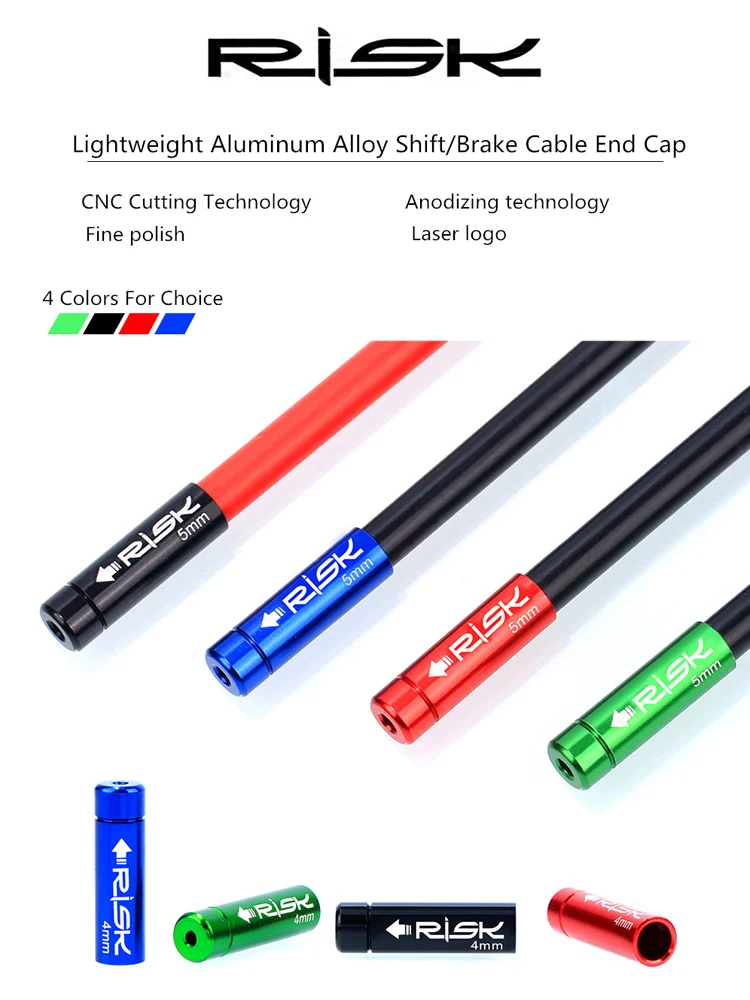 AliExpress RISK 10pcs Aluminum Alloy Bike Cable End Caps,5mm Brake Wire Core Cap,4mm Shift Line Tube Sleeve Cover,Bicycle Cable Dust Cover