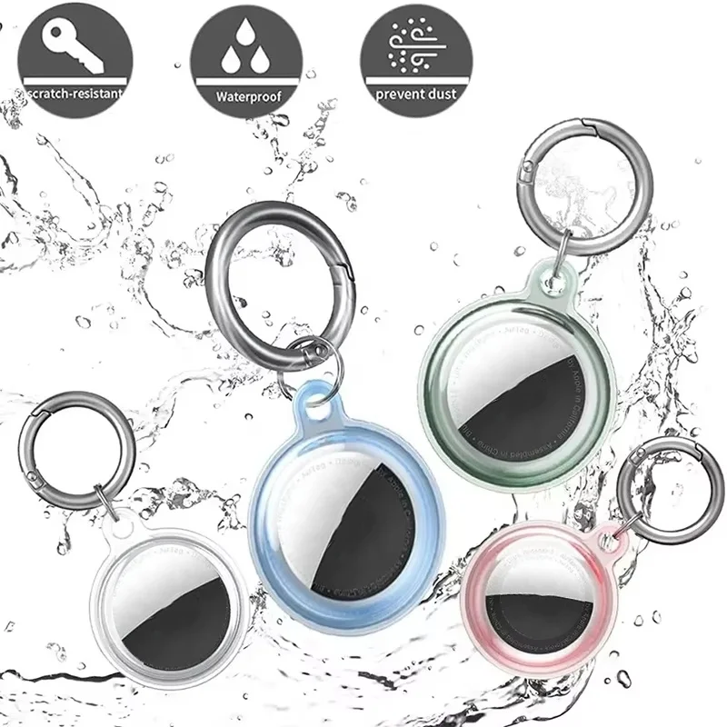 

Cover For Apple Airtag Case Waterproof Anti-lost Keychain Accessorise Transparent TPU Protective Shell For Tracker Airtags Case
