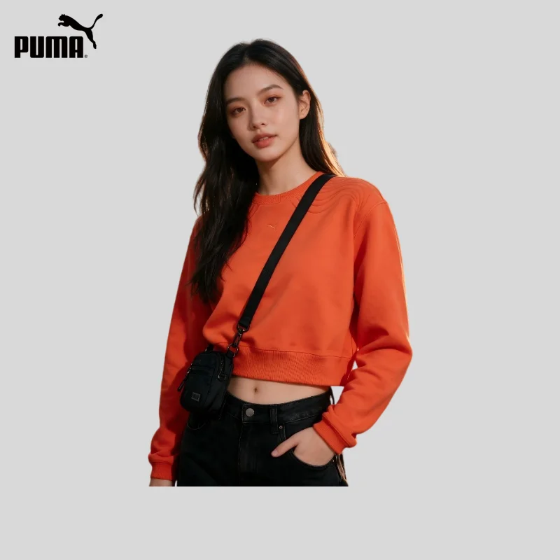 PUMA PUMA SNOW TIGER Boxy Crew Solid Color Crew Sweater Women's 533474-95