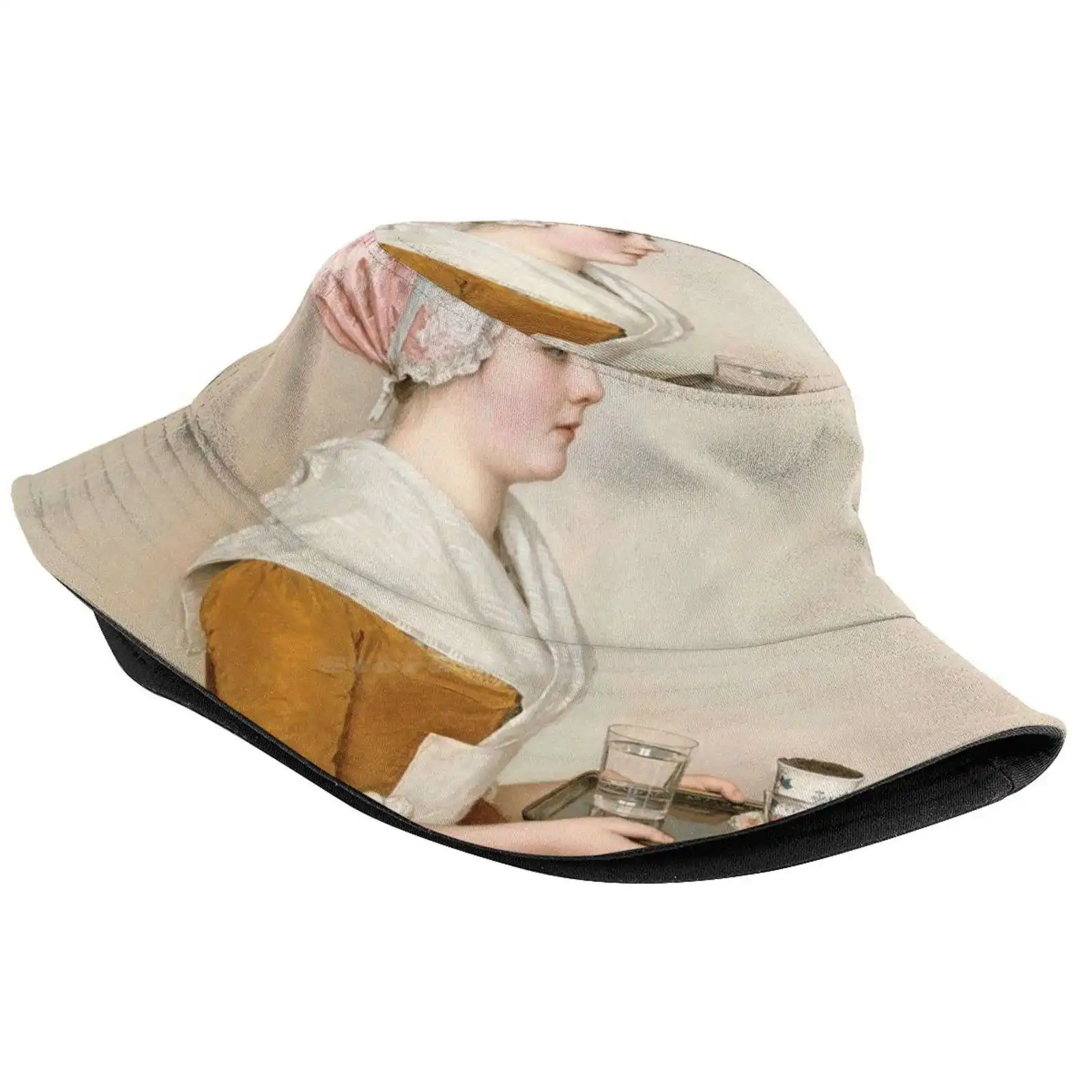 Jean-Etienne Liotard - The Chocolate Girl Sun Cap Fisherman Hat Bucket Hats Classic Symbolism Elegant Melancholic Art Trend