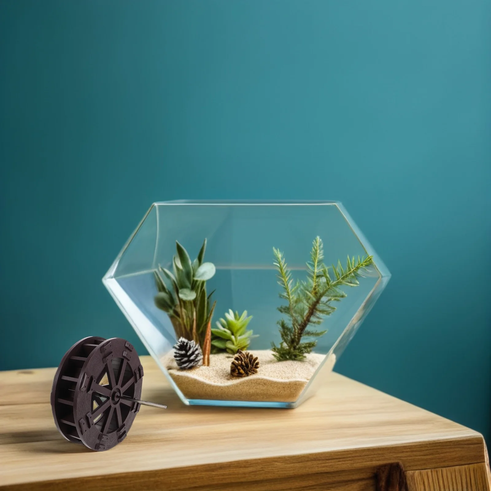 

Feng Shui Wheel Fish Tank Ornament Waterwheel Stainless Steel Aquarium Landscape Prop Decor